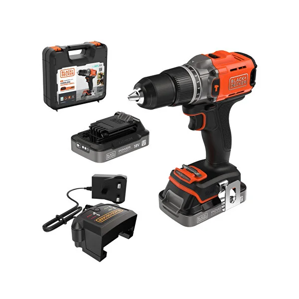Black&Decker Darbeli Matkap 18V 2x2A BCD383D2XK-QW